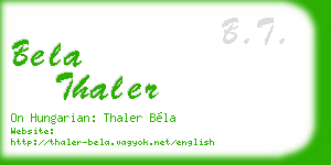 bela thaler business card